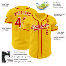 Load image into Gallery viewer, Custom Yellow Red-White Authentic Baseball Jersey