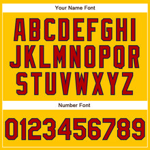 Load image into Gallery viewer, Custom Yellow Red-Navy Authentic Baseball Jersey