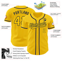 Load image into Gallery viewer, Custom Yellow Navy Authentic Baseball Jersey