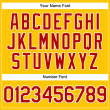 Load image into Gallery viewer, Custom Yellow Black Pinstripe Red-White Authentic Baseball Jersey