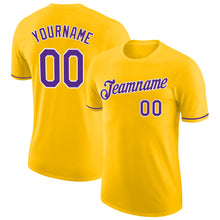 Load image into Gallery viewer, Custom Yellow Purple-White Performance T-Shirt