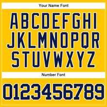 Load image into Gallery viewer, Custom Yellow Navy-White Authentic Baseball Jersey