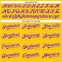 Load image into Gallery viewer, Custom Yellow Red-White Authentic Baseball Jersey