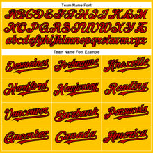 Load image into Gallery viewer, Custom Yellow Red-Black Authentic Baseball Jersey