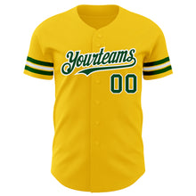 Load image into Gallery viewer, Custom Yellow Green-White Authentic Baseball Jersey