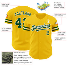 Load image into Gallery viewer, Custom Yellow Green-White Authentic Baseball Jersey