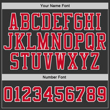 Load image into Gallery viewer, Custom Stitched Anthracite Red-White Sports Pullover Sweatshirt Hoodie