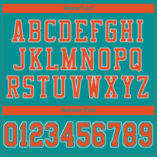 Load image into Gallery viewer, Custom Aqua Orange-White Mesh Authentic Football Jersey
