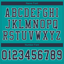 Load image into Gallery viewer, Custom Aqua Navy-White Mesh Authentic Football Jersey
