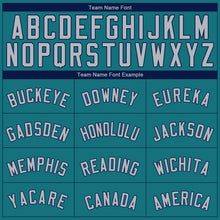 Load image into Gallery viewer, Custom Teal Gray-Navy Authentic Baseball Jersey