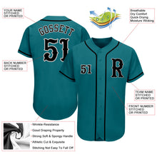 Load image into Gallery viewer, Custom Teal Black-Gray Authentic Baseball Jersey