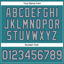 Load image into Gallery viewer, Custom Aqua Gray-Navy Authentic Throwback Rib-Knit Baseball Jersey Shirt