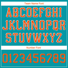 Load image into Gallery viewer, Custom Aqua Orange-White Stitched Adjustable Snapback Hat