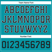 Load image into Gallery viewer, Custom Aqua Black-White Stitched Adjustable Snapback Hat