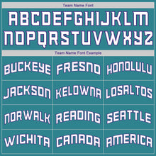 Load image into Gallery viewer, Custom Aqua Purple-White Authentic Throwback Rib-Knit Baseball Jersey Shirt