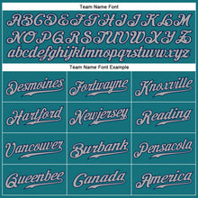 Load image into Gallery viewer, Custom Teal White Pinstripe Gray-Navy Authentic Baseball Jersey