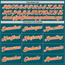 Load image into Gallery viewer, Custom Teal Orange-White Authentic Baseball Jersey