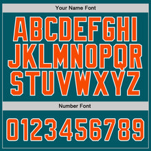 Load image into Gallery viewer, Custom Teal Orange-White Authentic Baseball Jersey