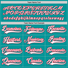 Load image into Gallery viewer, Custom Aqua White-Red Hockey Jersey