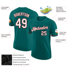 Load image into Gallery viewer, Custom Aqua White-Red Performance T-Shirt