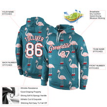 Load image into Gallery viewer, Custom Stitched Aqua White-Red Christmas 3D Sports Pullover Sweatshirt Hoodie