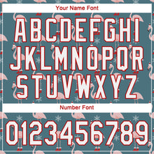 Load image into Gallery viewer, Custom Teal White-Red Christmas 3D Authentic Baseball Jersey