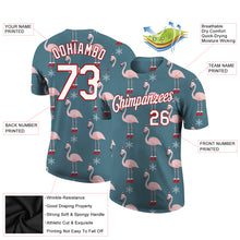 Load image into Gallery viewer, Custom Aqua White-Red Christmas 3D Performance T-Shirt