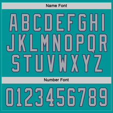 Load image into Gallery viewer, Custom Aqua Gray-Navy Hockey Jersey