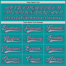 Load image into Gallery viewer, Custom Aqua Gray-Navy Hockey Jersey