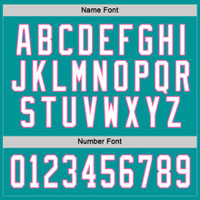 Load image into Gallery viewer, Custom Aqua White-Pink Hockey Jersey