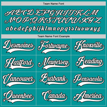 Load image into Gallery viewer, Custom Aqua White-Black Hockey Jersey