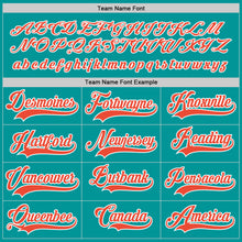 Load image into Gallery viewer, Custom Aqua Orange-White Hockey Jersey