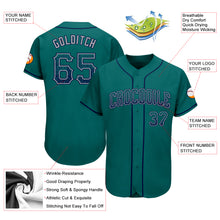 Load image into Gallery viewer, Custom Teal Navy-Gray Authentic Drift Fashion Baseball Jersey