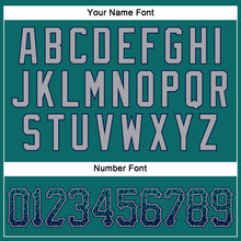 Load image into Gallery viewer, Custom Teal Navy-Gray Authentic Drift Fashion Baseball Jersey