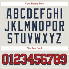 Load image into Gallery viewer, Custom Cream Red-Navy Baseball Jersey