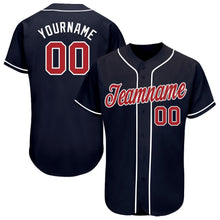 Load image into Gallery viewer, Custom Navy Red-White Baseball Jersey