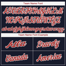 Load image into Gallery viewer, Custom Navy Red-White Baseball Jersey