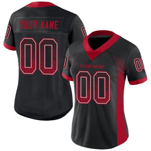 Load image into Gallery viewer, Custom Black Red-Gray Drift Fashion Football Jersey