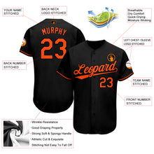 Load image into Gallery viewer, Custom Black Orange Baseball Jersey