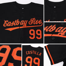 Load image into Gallery viewer, Custom Black Orange Baseball Jersey