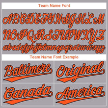 Load image into Gallery viewer, Custom Gray Orange-Black Baseball Jersey