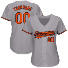 Load image into Gallery viewer, Custom Gray Orange-Black Baseball Jersey