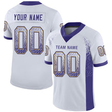 Load image into Gallery viewer, Custom White Purple-Old Gold Drift Fashion Football Jersey
