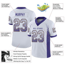 Load image into Gallery viewer, Custom White Purple-Old Gold Drift Fashion Football Jersey