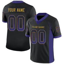 Load image into Gallery viewer, Custom Black Purple-Old Gold Drift Fashion Football Jersey