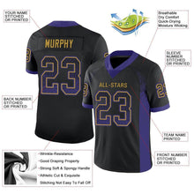 Load image into Gallery viewer, Custom Black Purple-Old Gold Drift Fashion Football Jersey