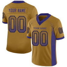 Load image into Gallery viewer, Custom Old Gold Purple-Black Drift Fashion Football Jersey