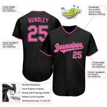 Load image into Gallery viewer, Custom Black Pink-White Authentic Baseball Jersey