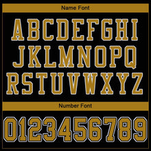 Load image into Gallery viewer, Custom Black Old Gold-White Mesh Authentic Football Jersey