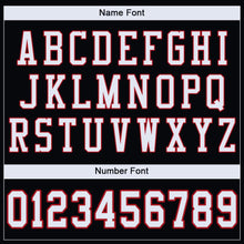 Load image into Gallery viewer, Custom Black White-Red Mesh Authentic Football Jersey